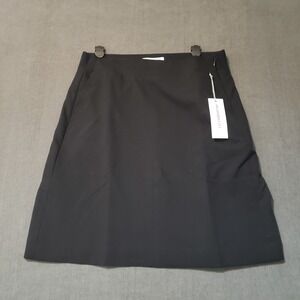 Liz Claiborne A-Line Skirt Womens 6P Black Petite Side Zip Pockets New